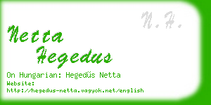netta hegedus business card
